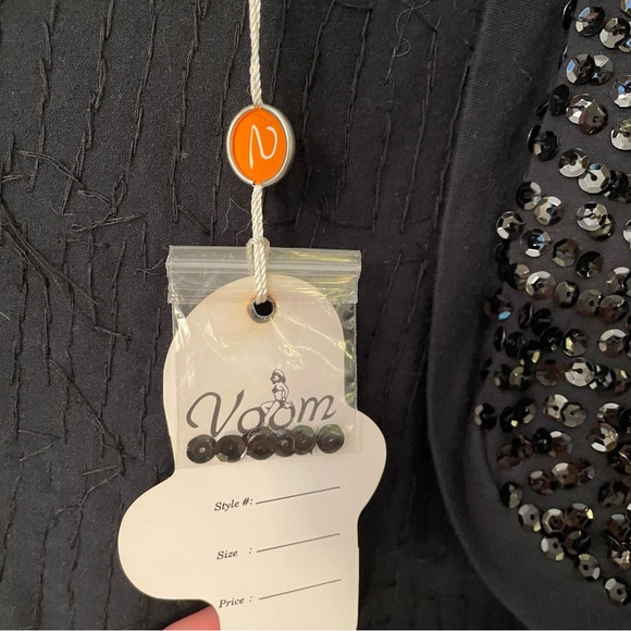 Voom Vava by Joy Hahn Black Sequin Shrug Jacket Sz 2 S - Picture 3 of 7